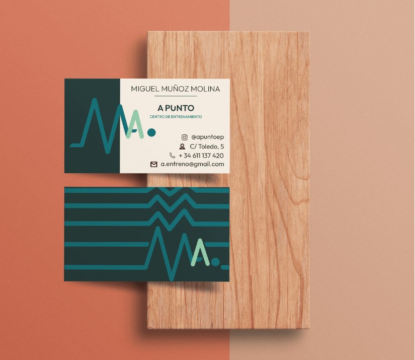 Tarjetas de visita de A Punto, centro de entrenamiento