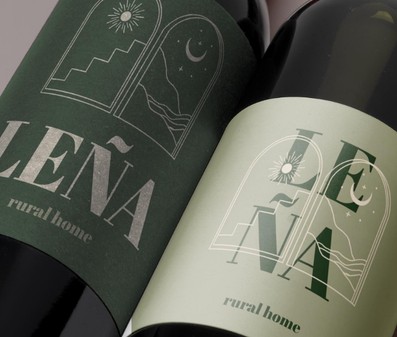 Etiquetas de vino de Leña rural home